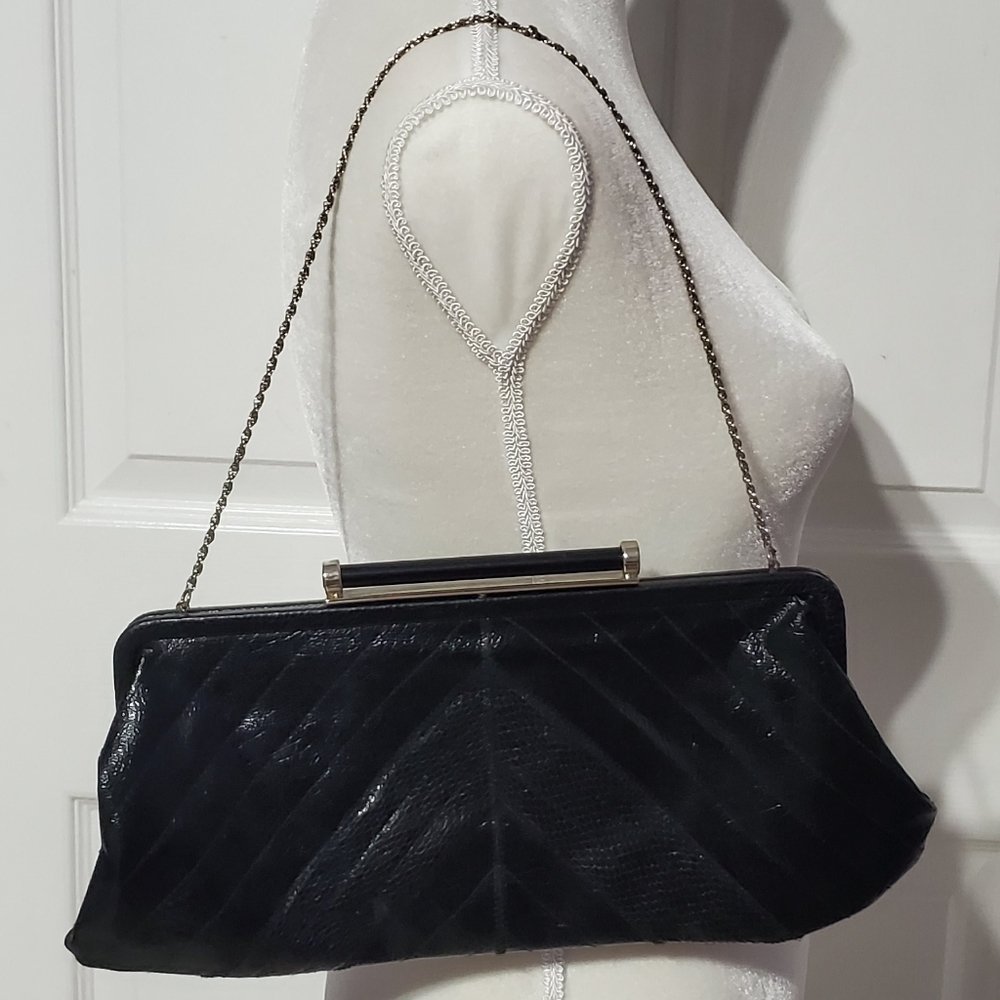La Regale Vintage Black Shoulder/ Clutch Bag